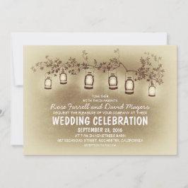 Rustic Garden Ljus - inbjudan till lanternasbröllo