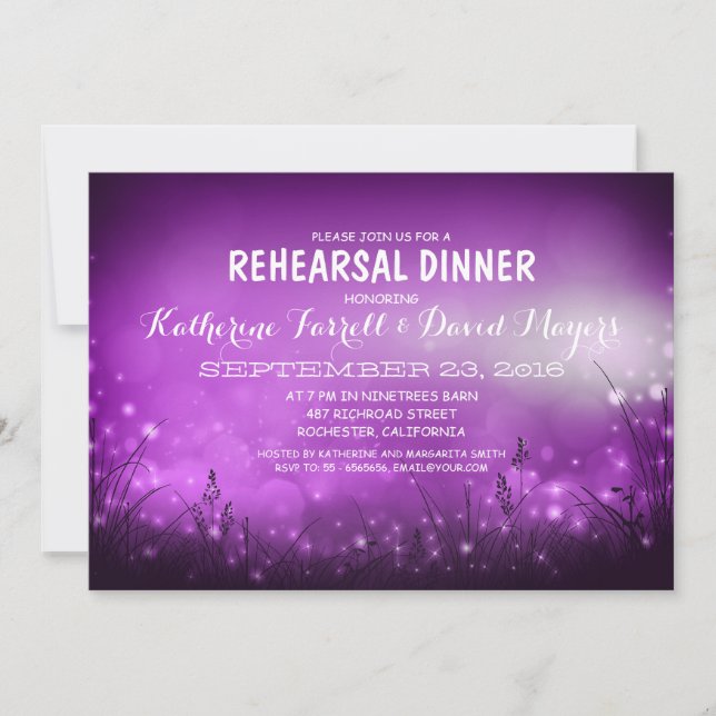 Rustic Garden Ljus Romantic Rehearsal Dinner Inbjudningar (Framsida)