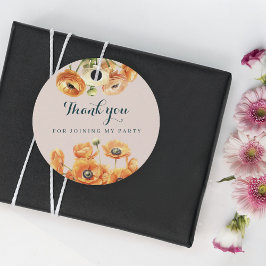 Rustic Garden Orange White Flowers Födelsedagsfest Gåvor Etiketter