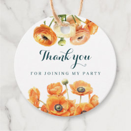 Rustic Garden Orange White Flowers Födelsedagsfest Gåvor Etiketter