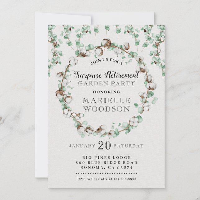 Rustic Garden Pension Party Inbjudningar (Framsida)