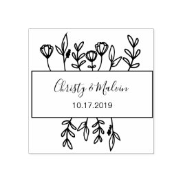 Rustic Garden Save the date logotyp Self-inking Stämpel