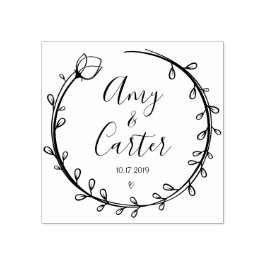 Rustic Garden Spara datumet logotyp för självinche Stämpel