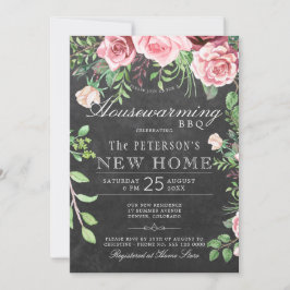 Rustic Garden Summer Chalkboard Houseuppvärmbq Inbjudningar