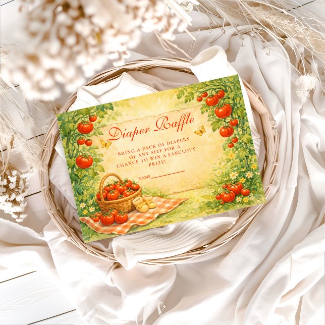 Rustic Garden Tomato Diapper Raffle Tilläggskort (Skapare uppladdad)