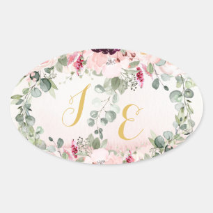 Rustic Garden WedClassiding Oval Sticker Ovalt Klistermärke