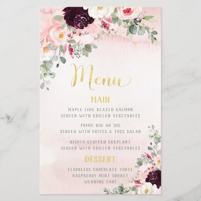  Rustic Garden Wedding Menu (Framsida)