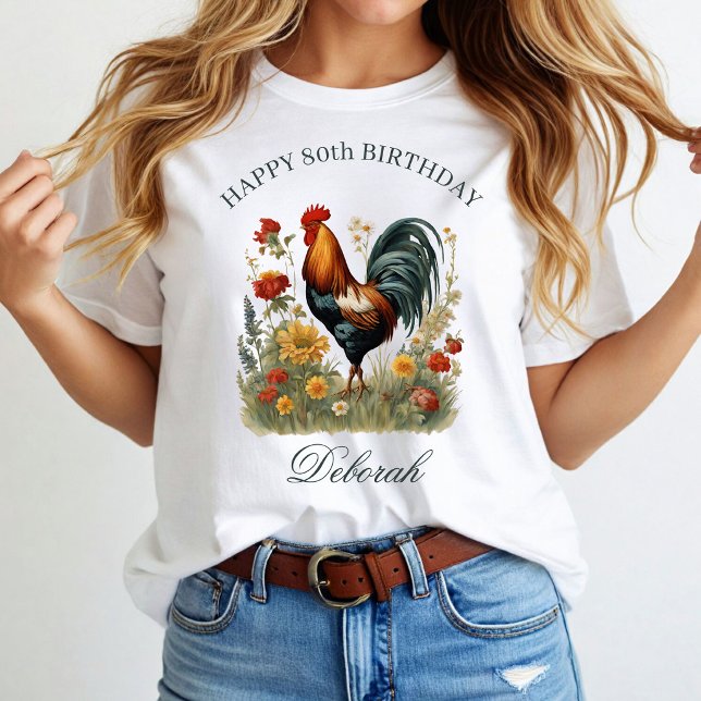 Rustic gårdshöns | Custm Namn Köks Tea  T Shirt (Skapare uppladdad)