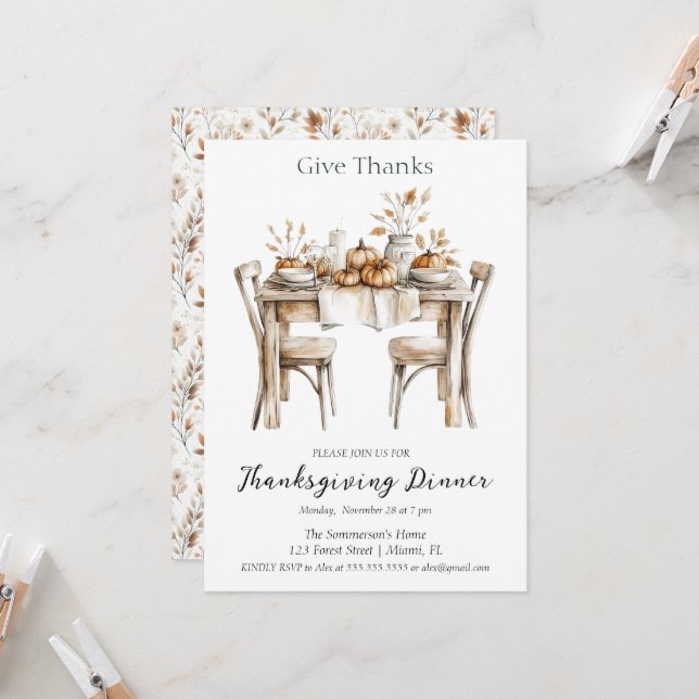 Rustic Ge tackmiddag Inbjudningar (Fram/Back In Situ)