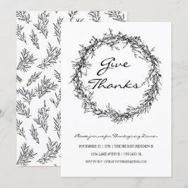 Rustic Ge Thanksgiving - middag Inbjudningar