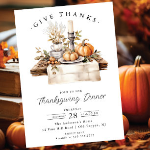 Rustic Ge Thanksgiving - middag Inbjudningar