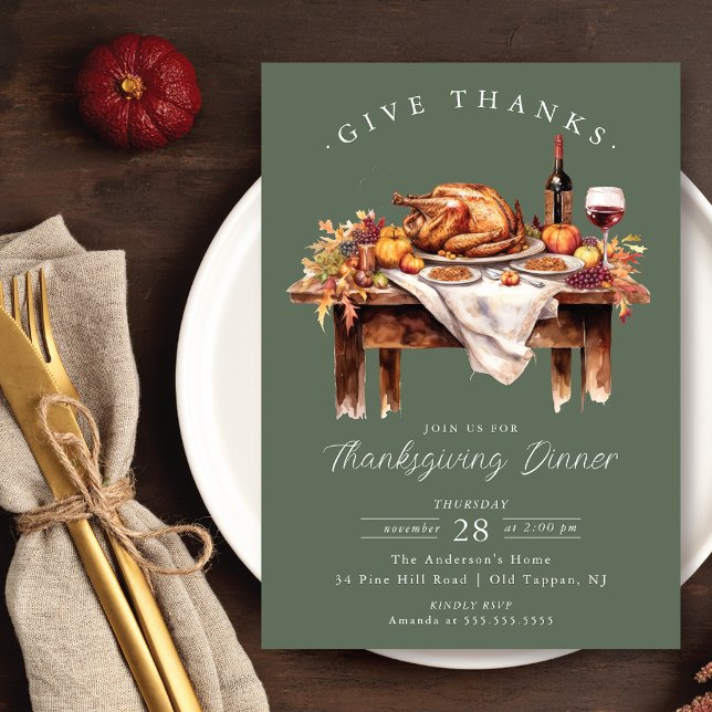 Rustic Ge Thanksgiving - middag Inbjudningar (Skapare uppladdad)