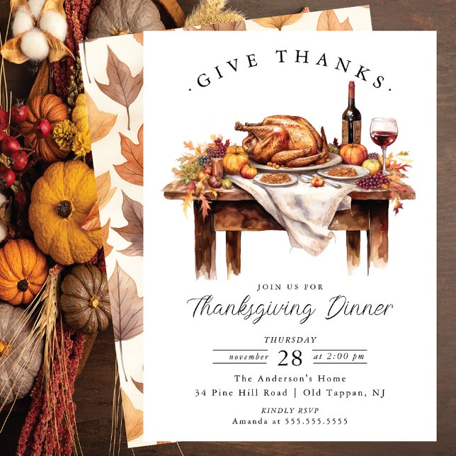 Rustic Ge Thanksgiving - middag Inbjudningar (Skapare uppladdad)