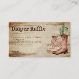 Rustic gender avslöjade Diaper Raffle Baby Cowboy Tilläggskort