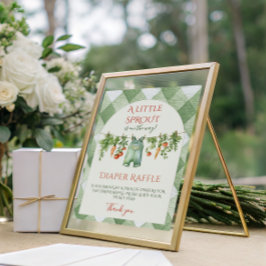 Rustic Gender Neutral Sprout Baby Shower Diaper Poster