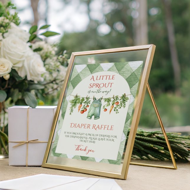 Rustic Gender Neutral Sprout Baby Shower Diaper Poster (Skapare uppladdad)