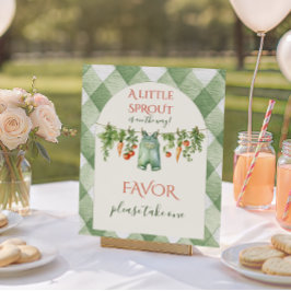 Rustic Gender Neutral Sprout Baby Shower Favor Poster