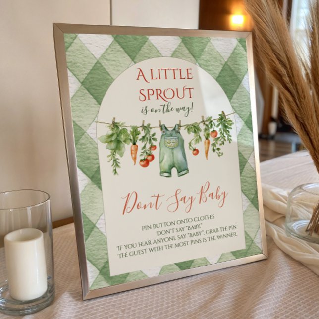 Rustic Gender Neutral Sprout Baby Shower Fun Game Poster (Skapare uppladdad)