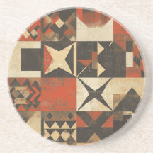 Rustic Geometric Bohemian Round Sandstone Underläg