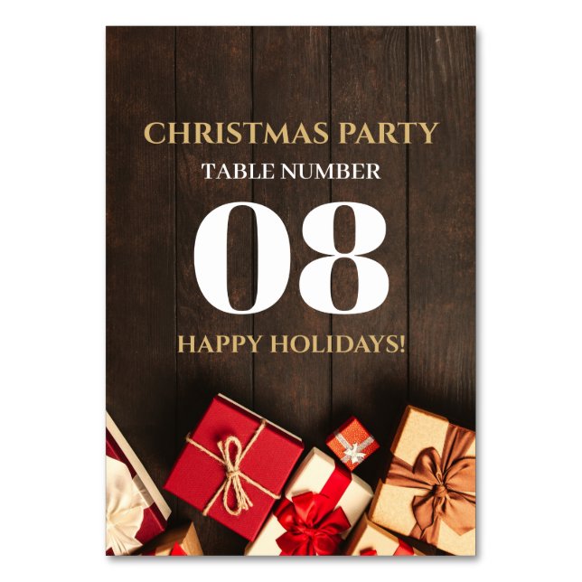 Rustic Gift Box, jul Bordsnummer (Framsidan)