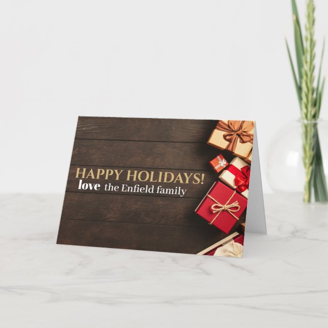 Rustic Gift Box, jul Kort (Framsida)