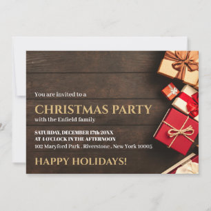 Rustic Gift Box, Jul Party Inbjudan