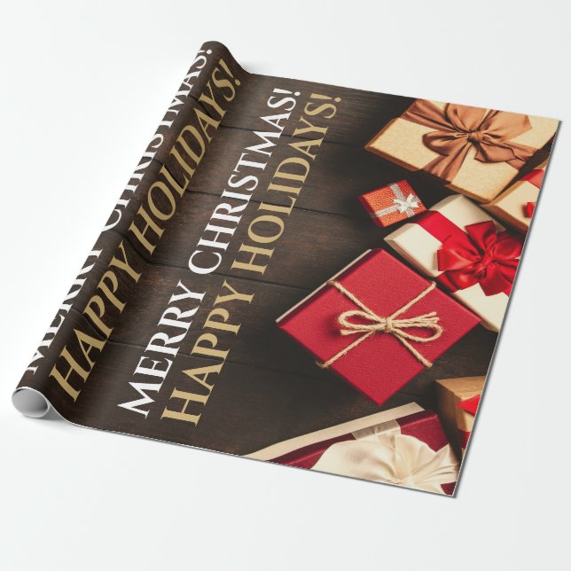 Rustic Gift Box, jul Presentpapper (Utrullad)