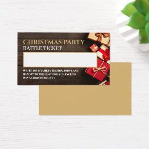 Rustic Gift Box, julgranen Raffle Biljett