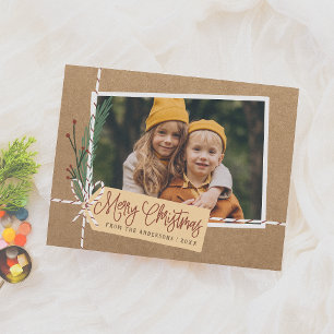 Rustic Gift Paket God jul Helgdag Photo Vykort