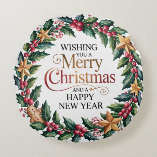 Rustic Gingerbread Holiday Rund Kudde