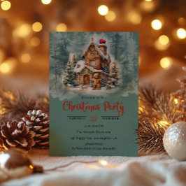 Rustic Gingerbröd House jul Party Inbjudningar