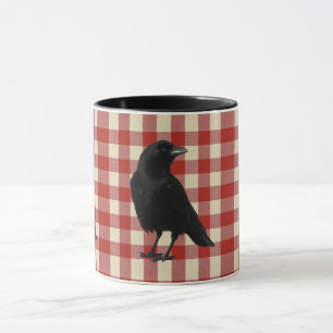 Rustic Gingham Kråka Mugg