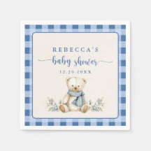 Rustic Gingham Nalle Winter Baby Shower