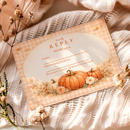 Rustic Gingham Pumpkin Fall Graduation OSA Kort