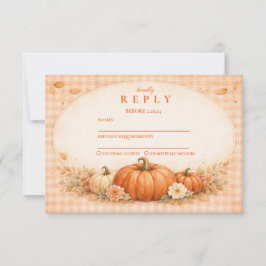 Rustic Gingham Pumpkin Fall Graduation OSA Kort