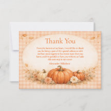 Rustic Gingham Pumpkin Fall Graduation