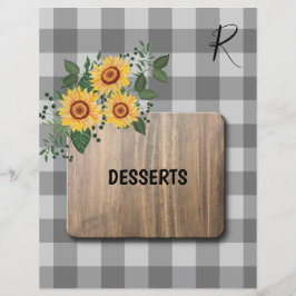 Rustic gingham-solblommor receptorganiserare-delar