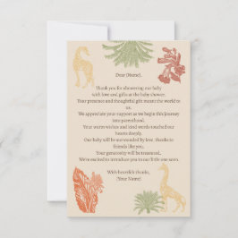 Rustic Giraffe Blommigt Tack Kort