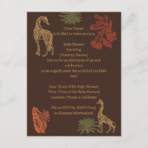 Rustic Giraffe Brown Blommigt