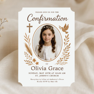 Rustic Girl Confirmation-inbjudan Inbjudningar