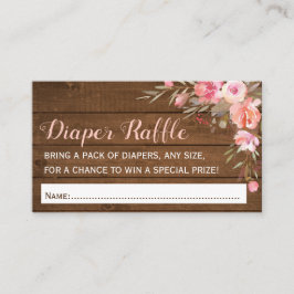 Rustic Girl Rosa Baby Shower Raffle Biljett Tilläggskort