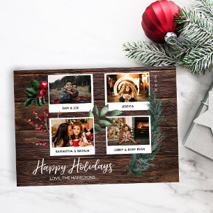 Rustic Glad helg- Instant 4 Multi Photo Invi Inbjudningar