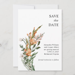 Rustic Gladiolus Bröllop spara datum Datumet