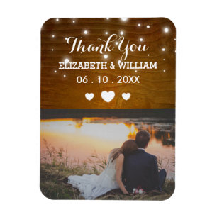 Rustic Glitz Bröllop Magnet Favor Photo Tack