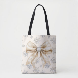 Rustic Glitzy Cream Bows-jul Tygkasse