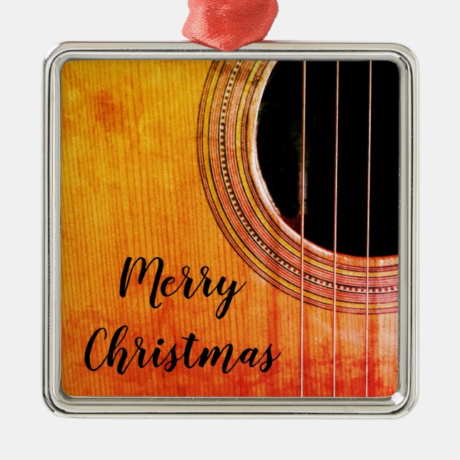 Rustic God jul Acoustic Guitar Julgransprydnad Metall (Framsidan)