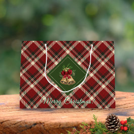 Rustic God jul Bell Red Grönt Gingham