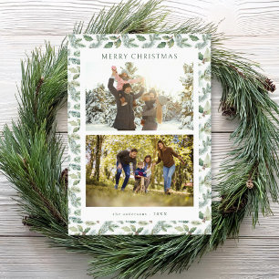 Rustic God jul Botanical 2 Photo Julkort