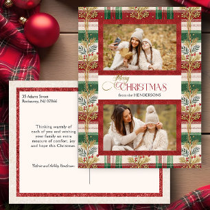 Rustic God jul Botanical Play 2 Photo Vykort