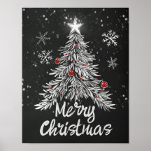 Rustic God jul Chalkboard Poster